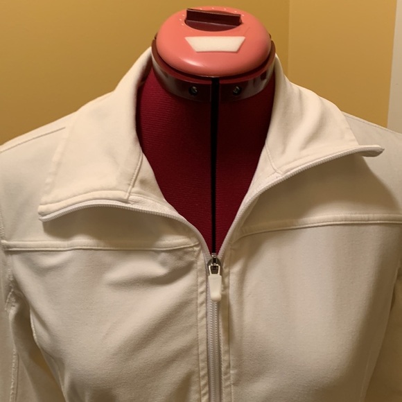 Y2K Nike Fit Dry White Double Zip Front Women's Turtleneck Jacket - Picture 5 of 9